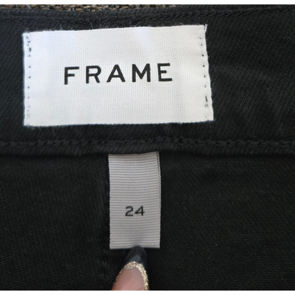 FRAME Le Vintage Bermuda Black Denim Shorts Women's Size 24 - New - Picture 3 of 3